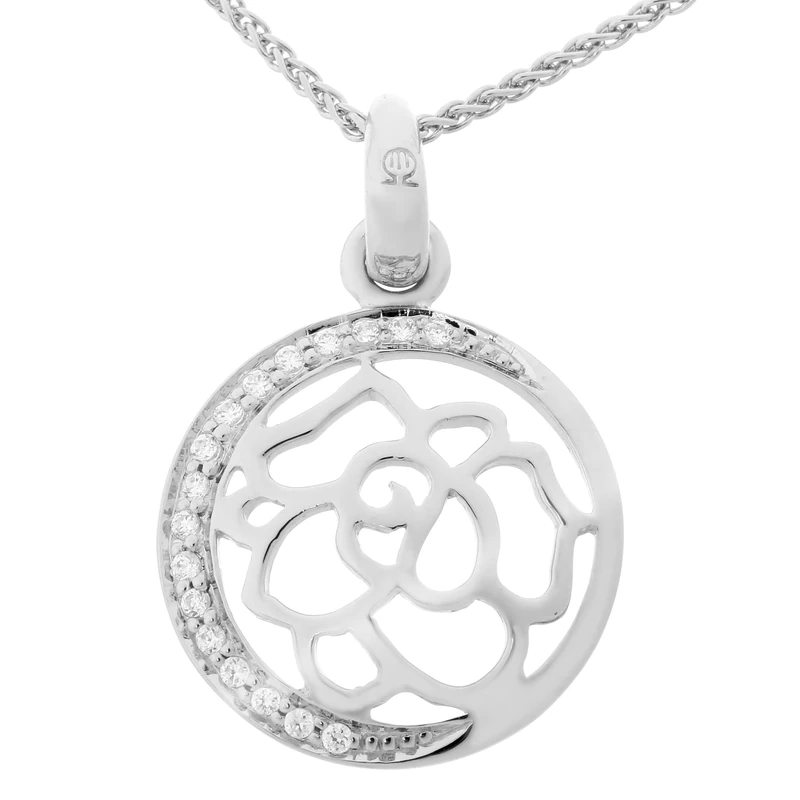 Orphelia Ladies Pendant with Chain 925 Silver Rhodium Plated