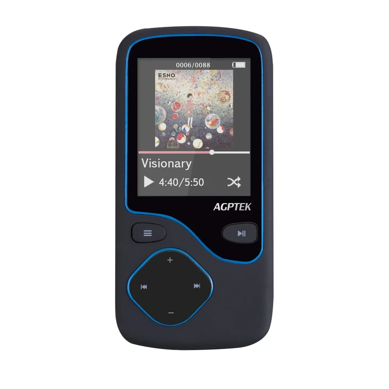 AGPTEK C05 8GB Bluetooth MP3 Player Portable Music Player with FM 12 Hour Playback Blue