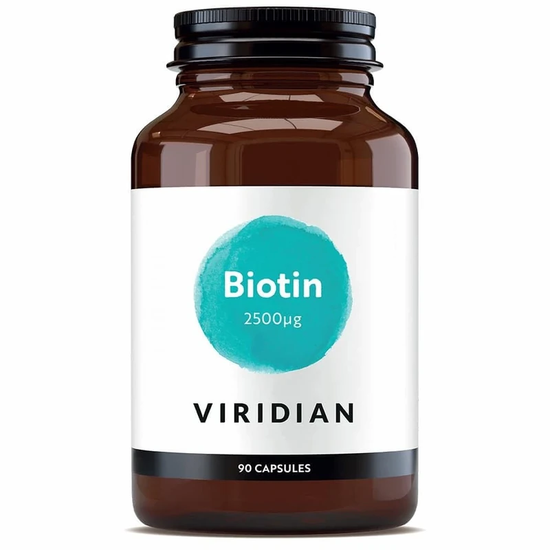 Viridian - Biotin 2500 µg – 90 Vegan Capsules | One-a-Day Microcapsule Providing 2500 µg Biotin (Vitamin B7) | Contributes to The Maintenance of Normal Hair, Skin & Nails | 100% Active Ingredients