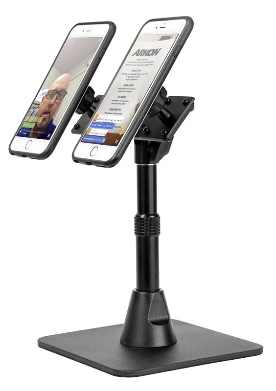 ARKON Mounts TW Broadcaster Pro Dual Phone Magnetic Mount Desk Stand Black - Image 1
