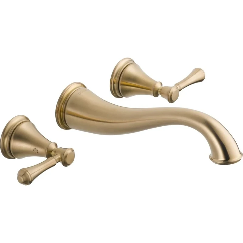 Delta Faucet T3597LF-CZWL Cassidy Two Handle Wall Mount Bathroom Faucet Trim, Champagne Bronze