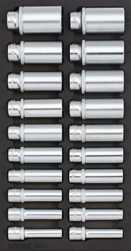 SONIC 302003 Deep Socket SFS 1/3 Set, 1/2-inch, Set of 20 - Image 1