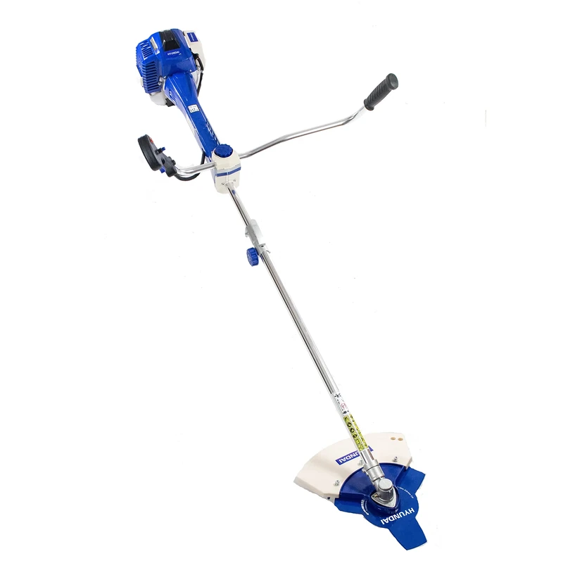 Hyundai 50.8cc Petrol Grass Trimmer, Anti-Vibration Powerful Strimmer/Brushcutter, 450mm Cutting Width, 1x Bump Feed Nylon Cutting Head, 2metal Cutting Blades, 3 Year Warranty