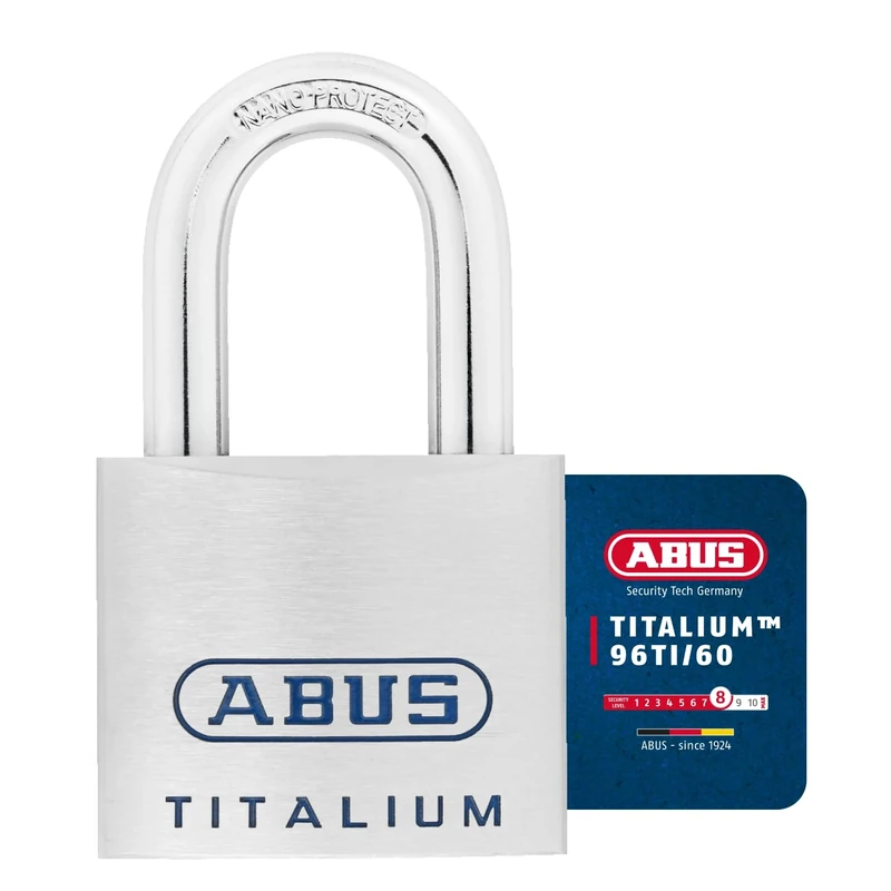 ABUS Mechanical 96TI/60 Titanium Open Shackle Padlock, 60 mm