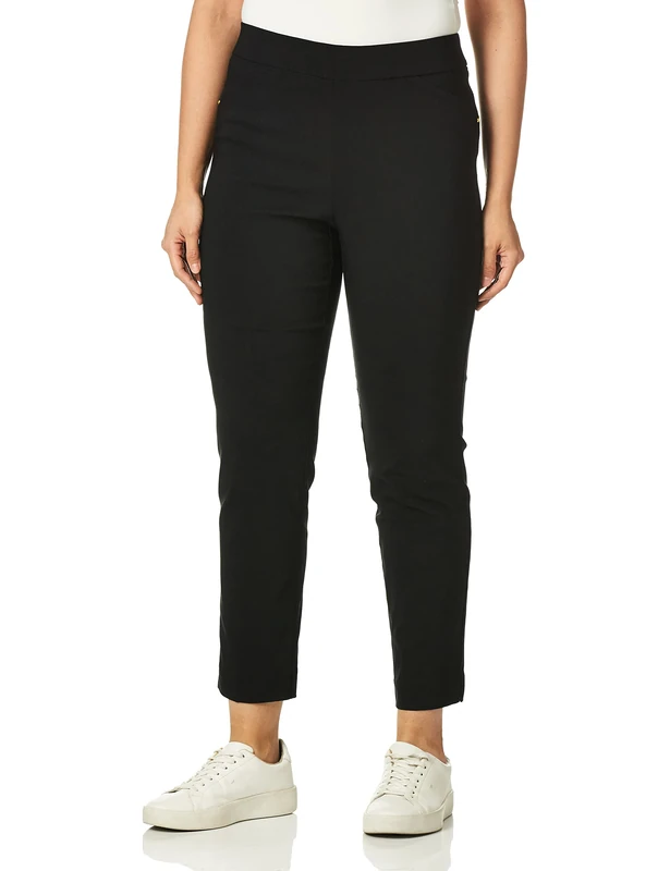 Briggs New York Women's Super Stretch Millennium Slimming Pull-on Ankle Pant, Black, 10