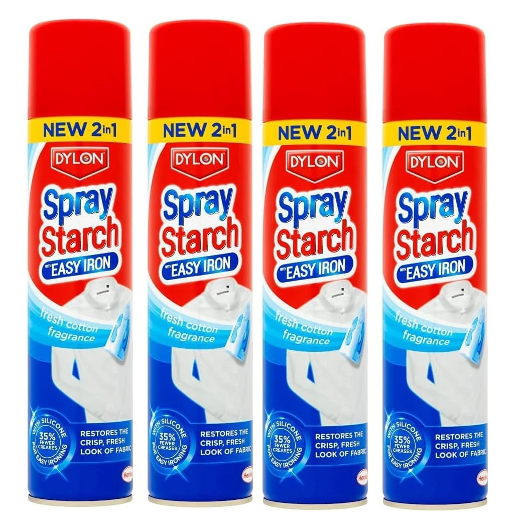 Dylon Spray Starch with Easy Iron 2 in 1 (pack of 4 x300ml)