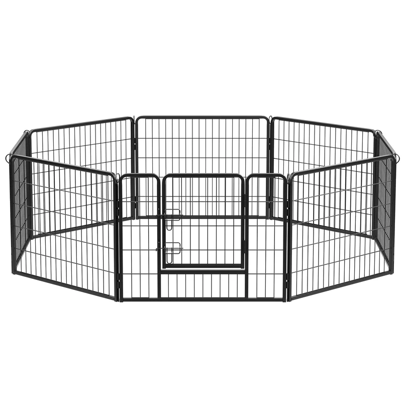 SONGMICS SONGMICS L - XXL Heavy Duty Puppy Playpen Play Whelping Pen, 8 Panels Alternative colors (L (80 x 60 cm), Black), L