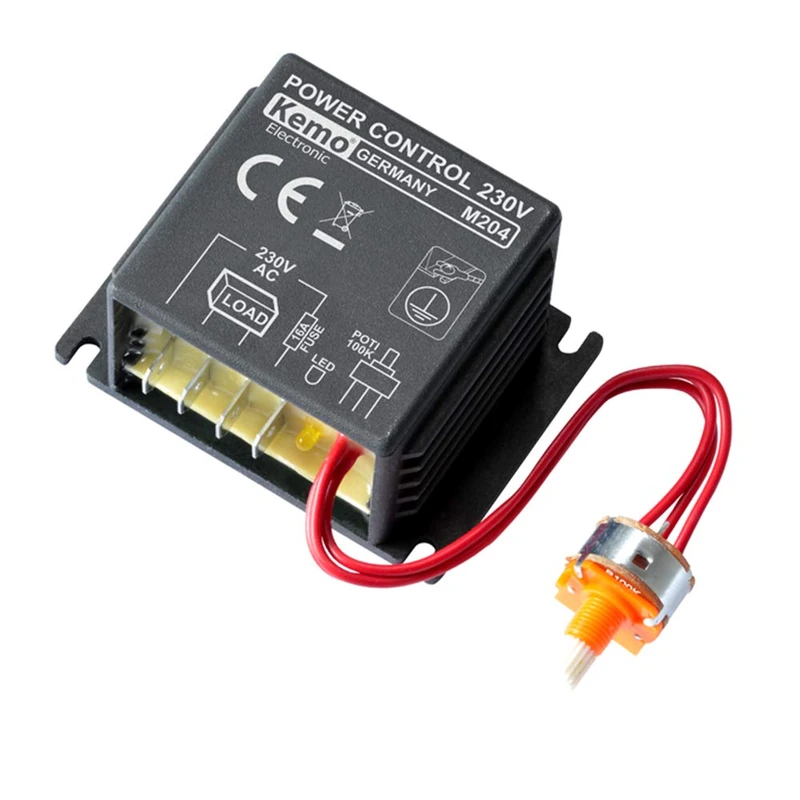 Kemo M204 Power Regulator 230 V Max 16 A for Heaters. Control of Resistive Loads without Additional Suppression Requirement with Pulses in Zero Pass. For Heaters, Thermal Welding Machines, Furnaces