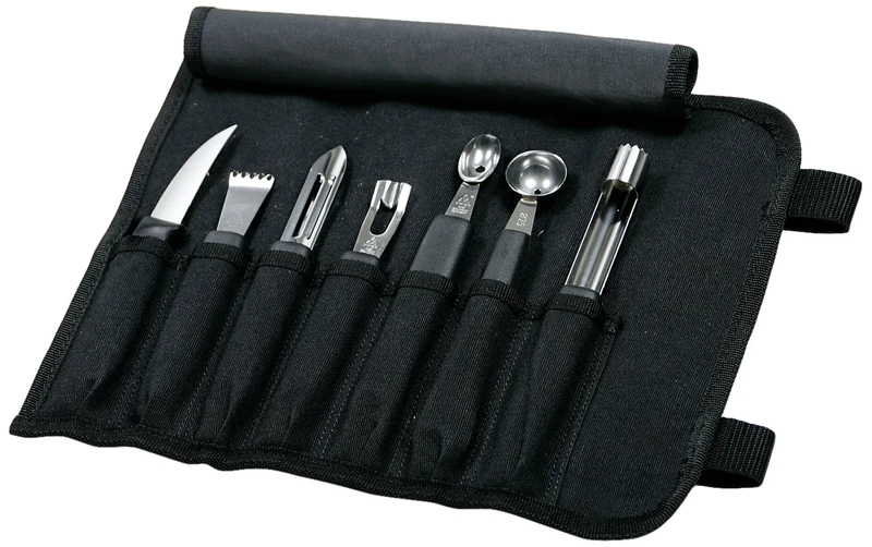 Mercer Culinary 8-Piece Garnishing Kit, Black