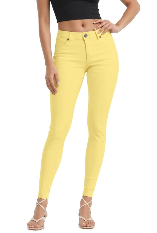 Hybrid & Company Women's Butt Lift Stretch Denim Jeans-P43304SK-Yellow-9
