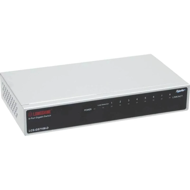Longshine LCS-GS7108-E 8-Port Metal Gigabit Ethernet Port Internet Switch