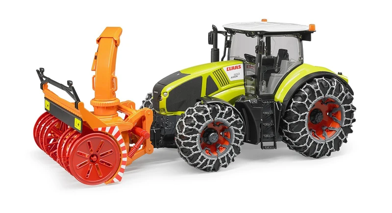 Bruder CLAAS Axion 950 Tractor with Snow Chains and Snowblower