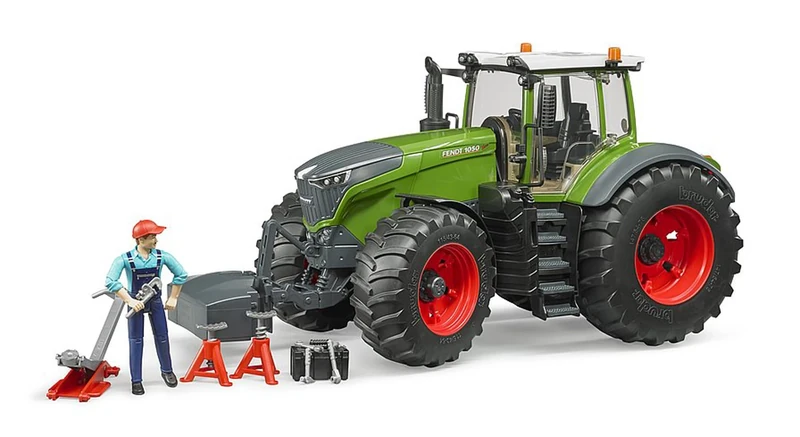 Bruder Fendt 1050 Vario Tractor with Mechanic and Accessories