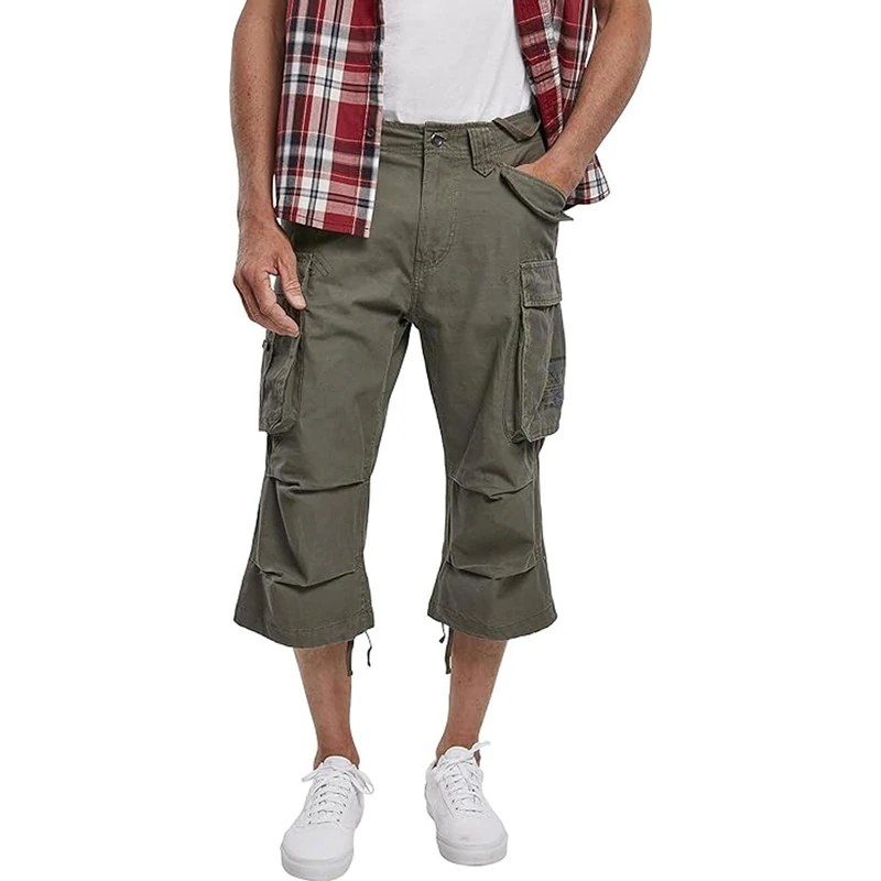 Brandit Men's Industry 3/4 Herren Cargo Short, Olive, 3XL