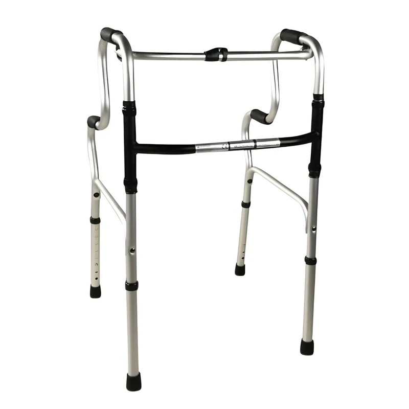 Mobiclinic®, Walking Frame for The Elderly, Lightweight Foldable Rollator, Aluminium, Non-Slip, Height Adjustable, Without Wheels, 4 Legs, Pórtico, Elderly People, Walking Frame for Adults