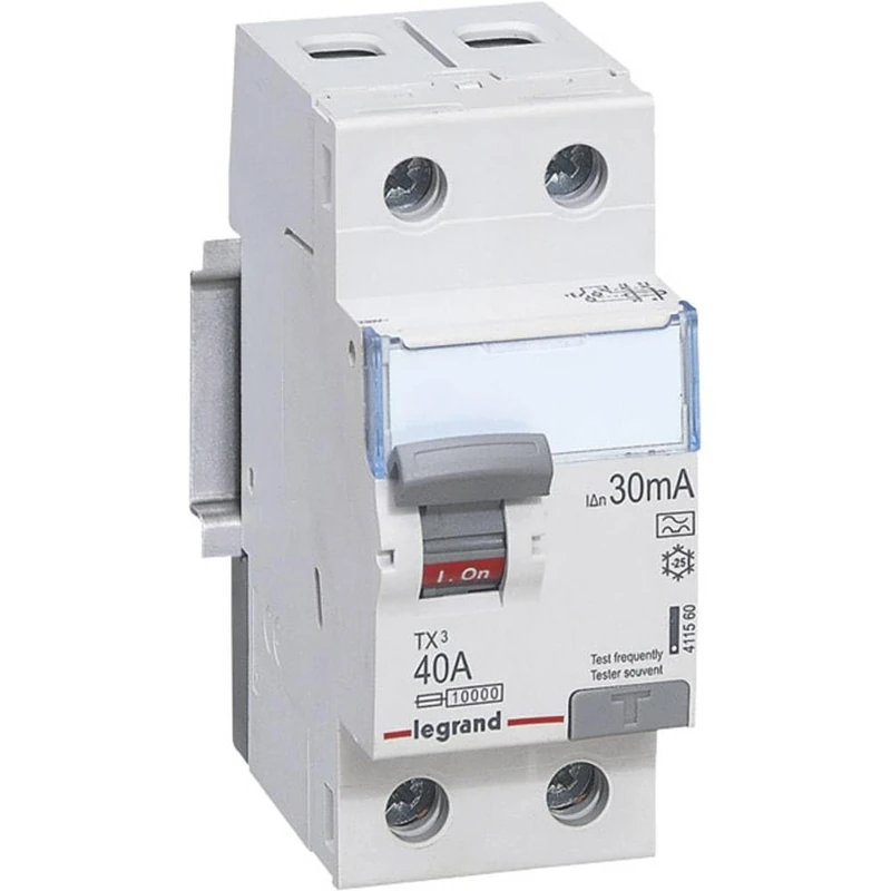 Legrand 411560 TX3 FI Residual Current Circuit Breaker, 40A, 2P, 30mA