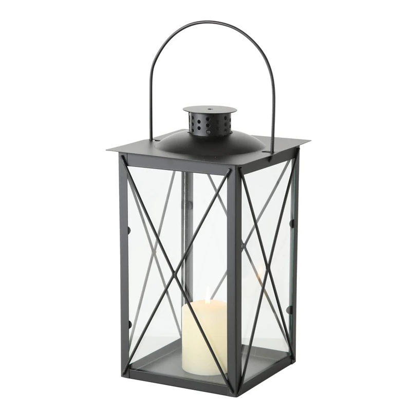 Boltze Farol 3548800 Lantern (Decoration for Indoor/Outdoor Use, Material: Iron Black, Dimensions 17 x 17 x 30 cm)