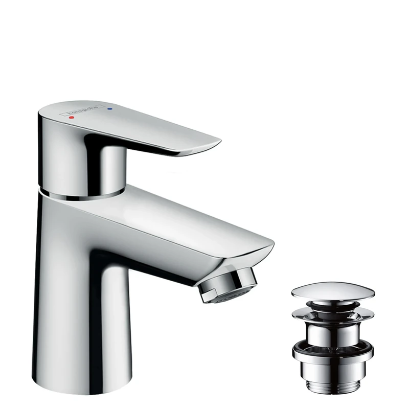 hansgrohe Talis E basin mixer tap 80 with push open waste, chrome 71701000