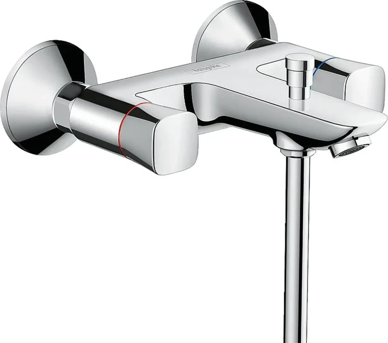 hansgrohe Logis 2-handle manual bath mixer for exposed installation, chrome, 71243000