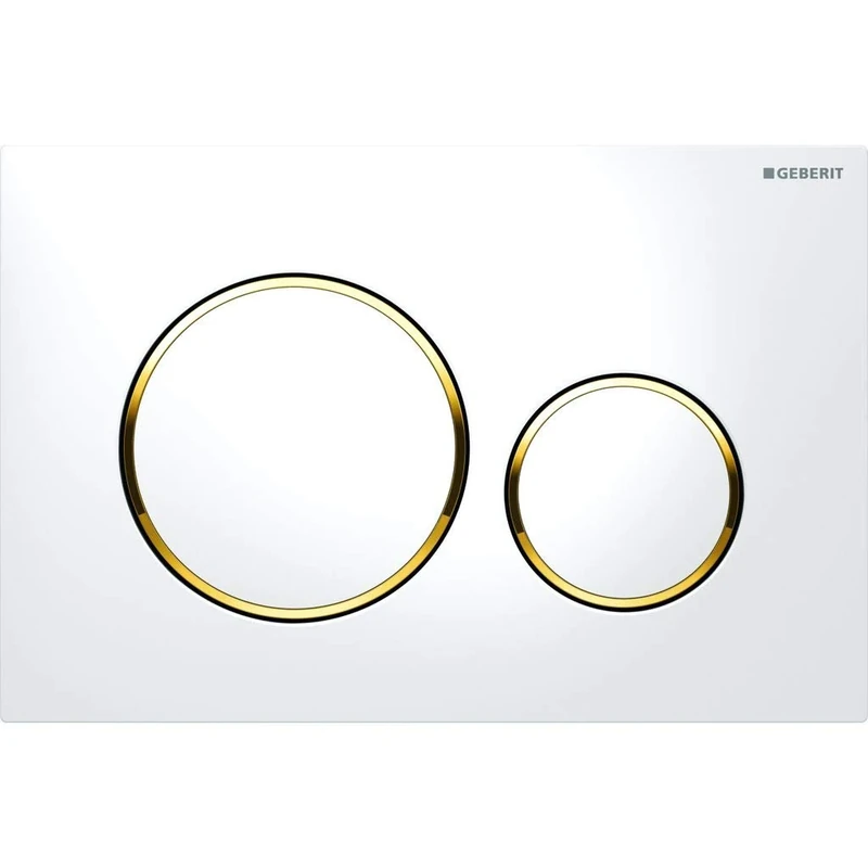 Geberit K13014 Sigma 20 Actuator Plate, Set of 1, White/Gold 115.882. KK. 1, Polished Chrome.