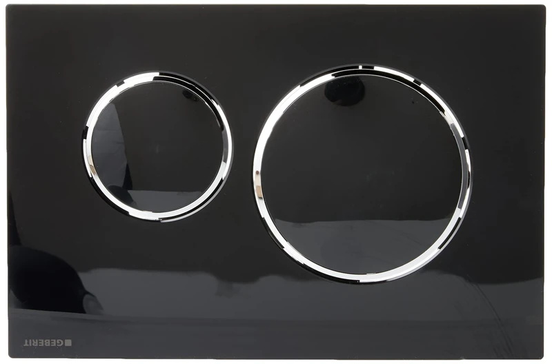 Geberit Sigma 20 Actuator Plates, 1 Piece, Black, high-Gloss Chrome-Plated, 115.882.KM.1