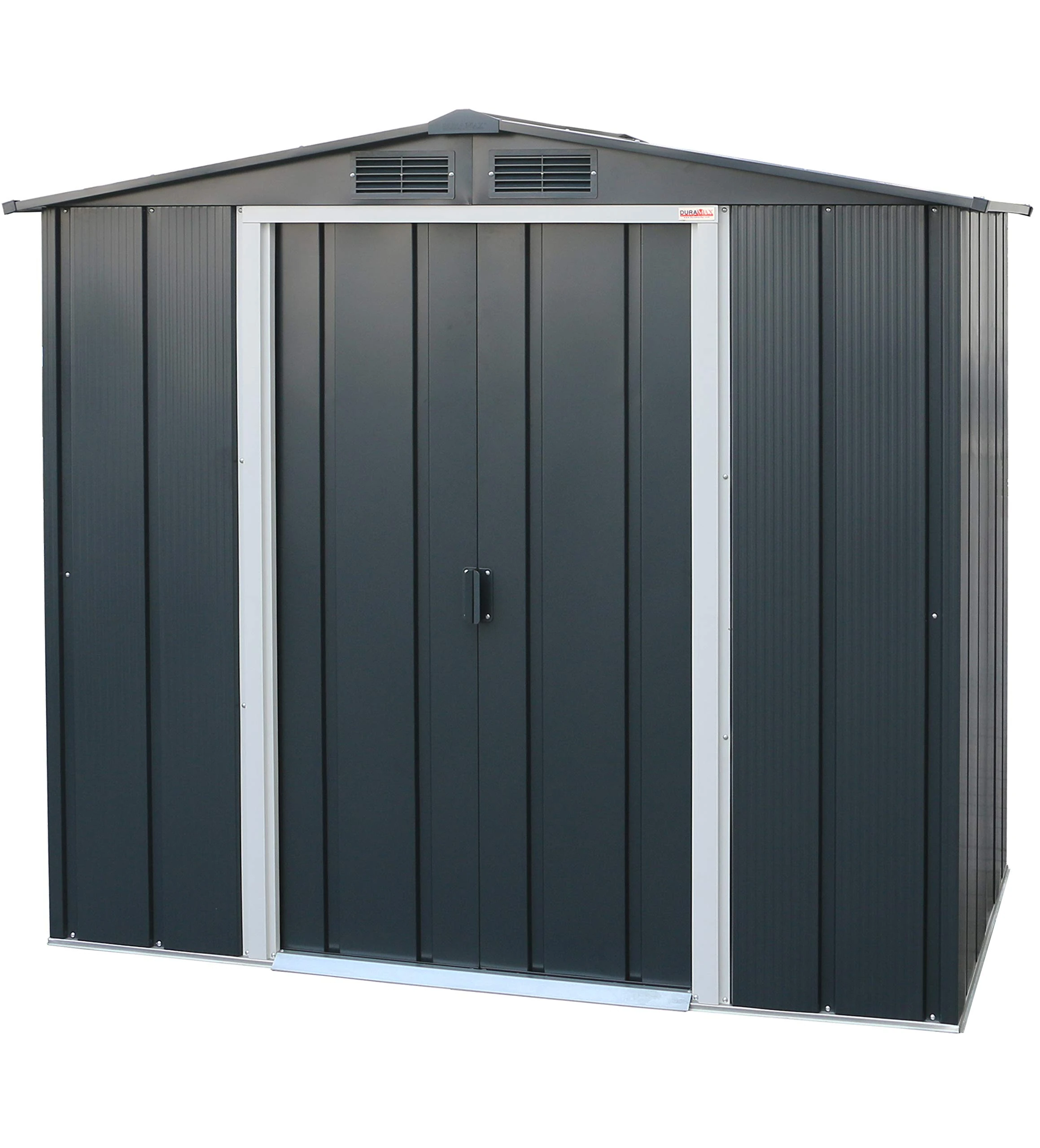Duramax ECO 6 x 4 (2.47 m2) Metal Garden Storage Shed, Hot-Dipped Galvanized Metal Shed, Tool Storage Shed, Strong Reinforced Roof Structure, Maintenance-Free Metal Shed, Anthracite