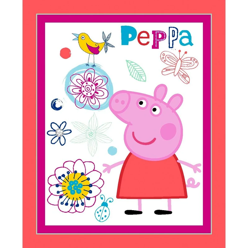 Springs Creative Peppa Pig 43/44-inch Wide 100% Cotton D/R-Panel 15 Yards, Other, Multicoloured, 5.71x22.86x59.05 cm