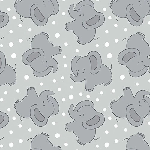Camelot Fabrics Printed Fleece-Heather Rosas 60-inch Wide 100% Polyester D/R-Tiny Elephant-Gray 15 Yards, Other, Multicoloured, 29.21 x 74.93 x 21.59 cm - Image 1