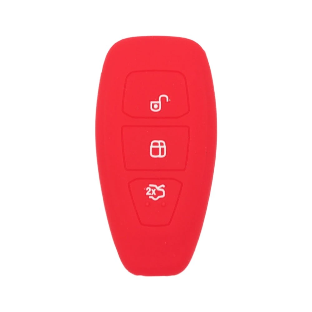 BROVACS Silicone Cover Protector Case Holder Skin Jacket Compatible with FORD 3 Button Smart Remote Key Fob CV2712 Red