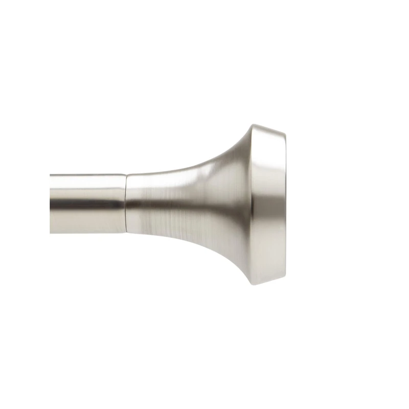 Umbra Ella 1" Curtain Rod for Window – Nickel Drapery Metal Rod With Trumpet Finials - Perfect for Bedroom, Living Room - Extends From 36"-72", 91-183cm, Nickel/Steel
