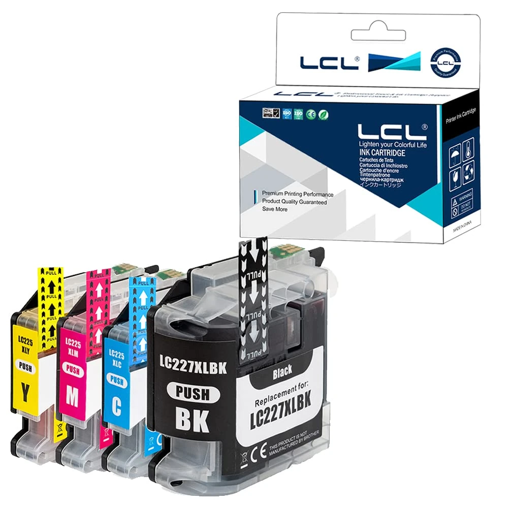 LCL LC227XL LC225XL Ink Cartridge Replacement for Brother LC227XL LC225XL LC227 LC225 LC227XLBK LC225XLC LC225XLM LC225XLY for MFC-J4420DW J4620DW J4625DW DCP-J4120DW MFC-J5320DW (4 Pack)
