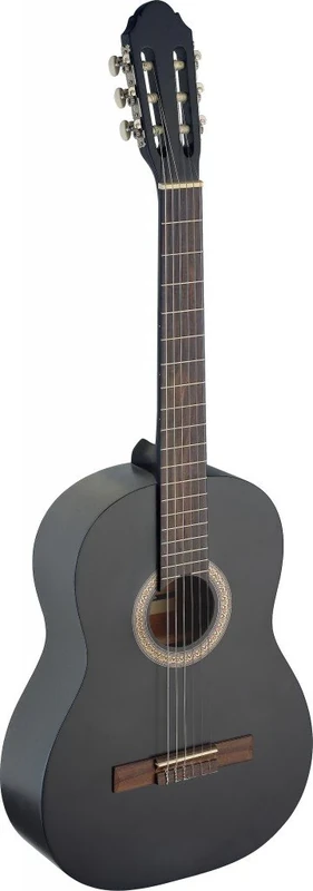 Stagg 4/4 Full Size Classical Spanish Nylon String Guitar, Matt Black Finish