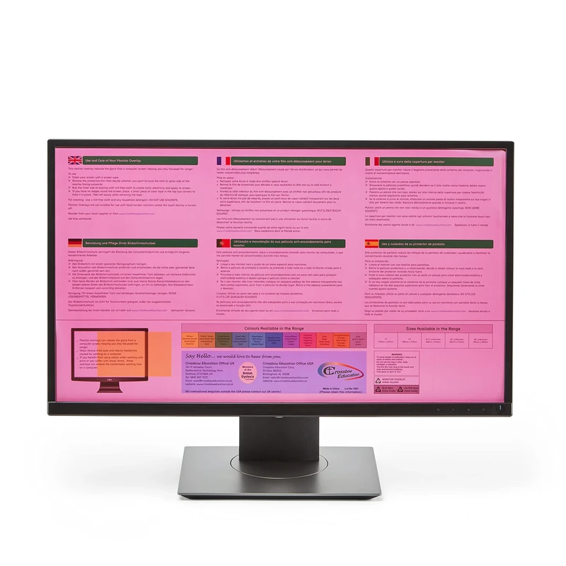 Crossbow Education 21.5 inch Widescreen Monitor Overlay - Magenta