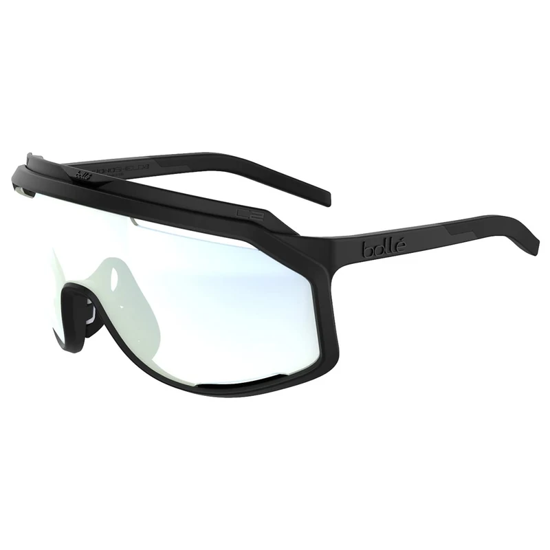 bollé - CHRONOSHIELD, Black Matte, Phantom Clear Green Photochromic, Large, Sunglasses, Unisex, Adult