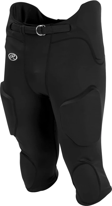 Rawlings Sporting Goods Mens Light Weight Integrated Football Game Pant, Black, Medium