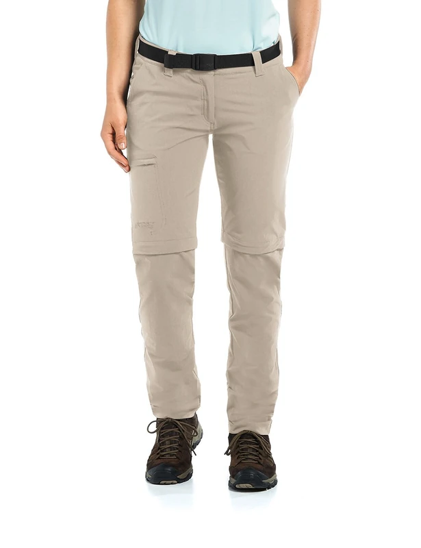 Maier Sports Inara Slim Women's Zip-Off Trousers for Outdoors Beige Feather Gray Size:17