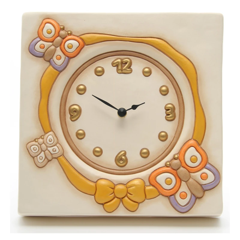 Thun Butterfly Clock, Ceramic, multi-coloured
