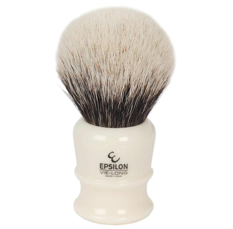 Epsilon Ivory White Badger Shaving Brush 55/26 mm, Standard, Single