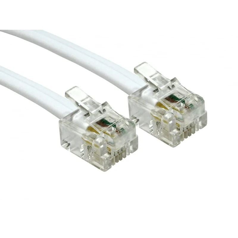 Consoletronic 5m ADSL Cable RJ11 Modem Router Cable - Premium Quality/Gold Plated Contact Pins/High Speed Internet Broadband/ADSL Router or Modem to RJ11 Phone Socket or Microfilter (5 Metres, White)