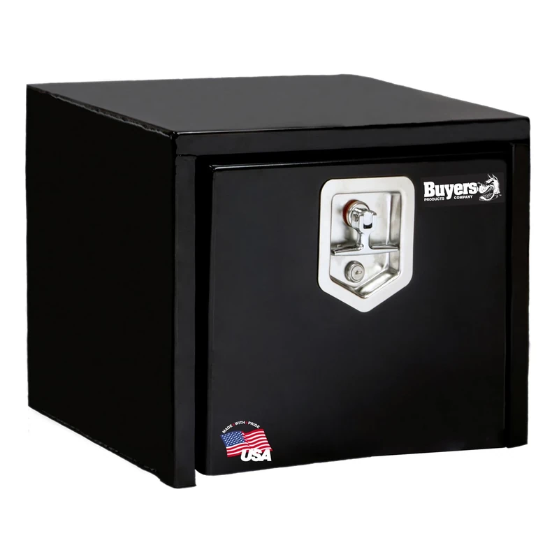 Buyers Products 1703349 Black Steel Underbody Truck Box with T-Handle Latch, 14 x 12 x 18 Inch