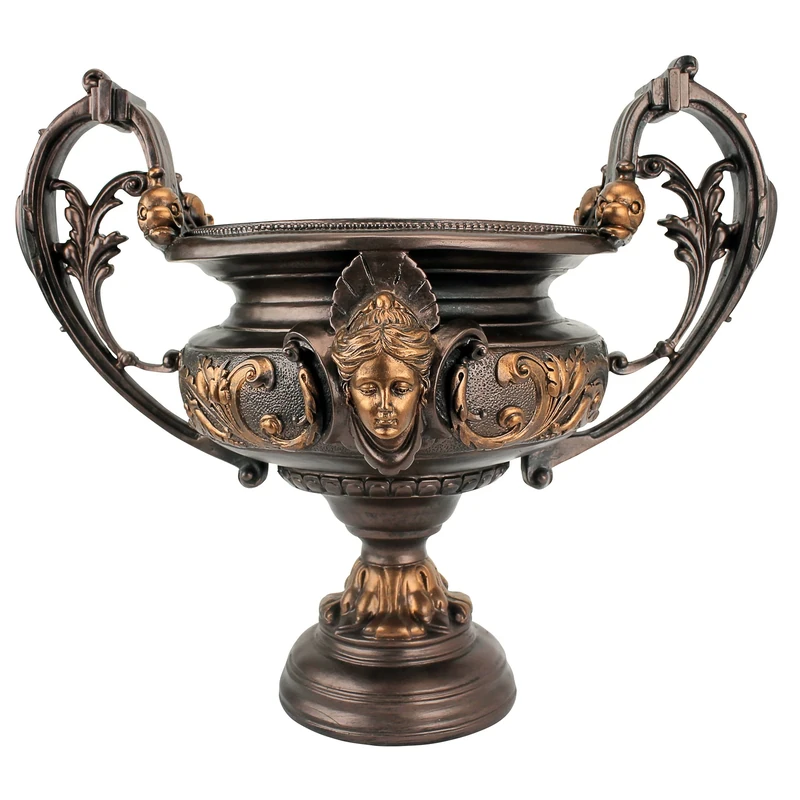 Design Toscano KY20 French Rococo Centrepiece Comport Urn, Bronze, 33x45.5x39.5 cm