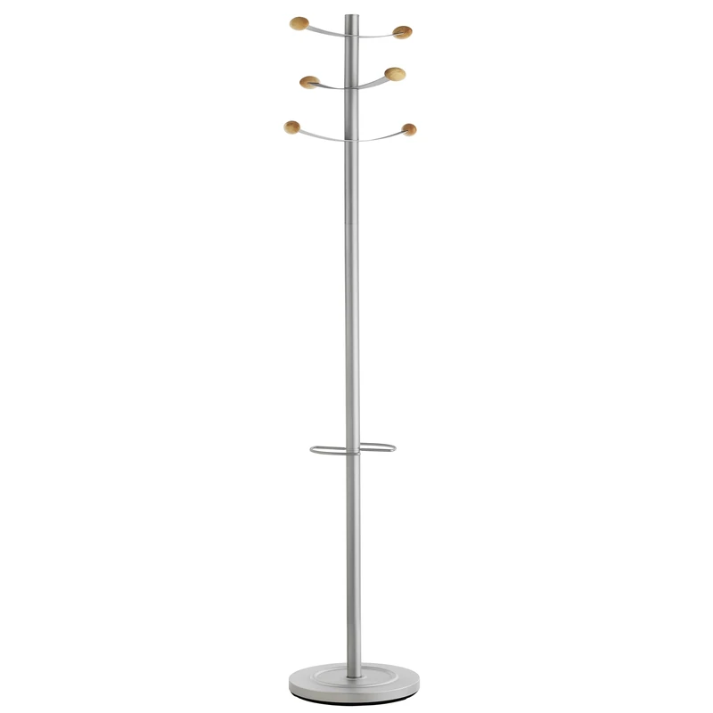 Unilux 175cm Bouquet Coat Stand with Umbrella Stand Steel Grey