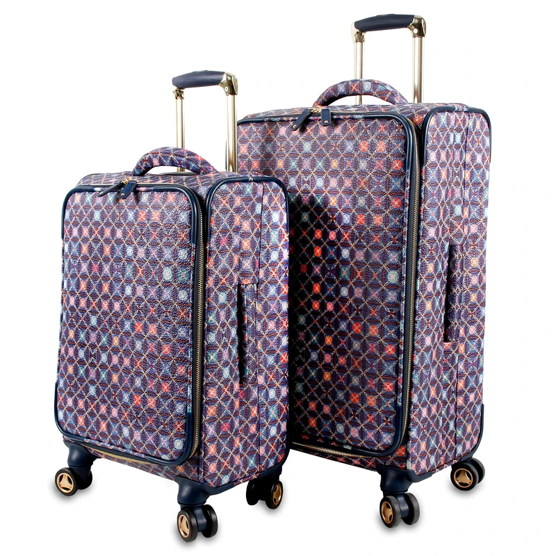 J World New York Bella Collaboration 2 Piece Luggage Set, Flower Seeds