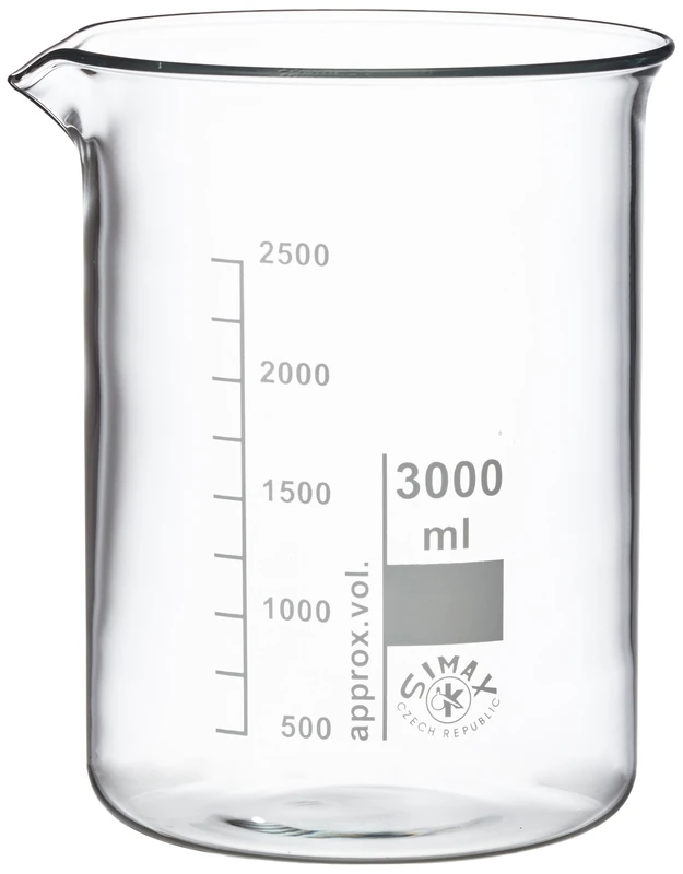 neoLab E-1044 Low-Form Glass Beakers 3,000 ml (Pack of 4) - Image 1