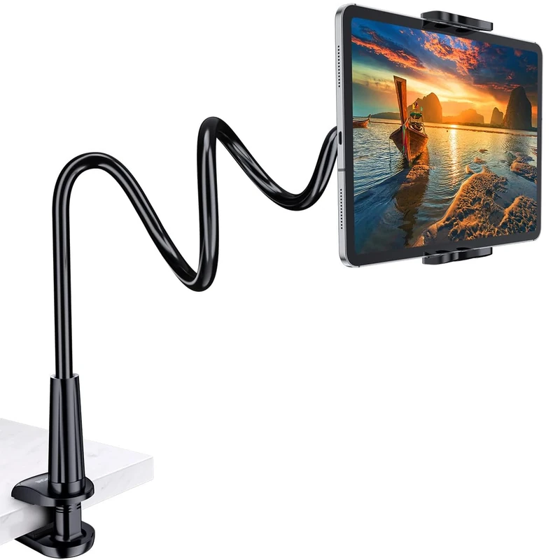 TRYONE Gooseneck Tablet Stand, Tablet Mount Holder for iPad iPhone Series/Nintendo Switch/Samsung Galaxy Tabs and more, 30in Overall Length (04-Red)