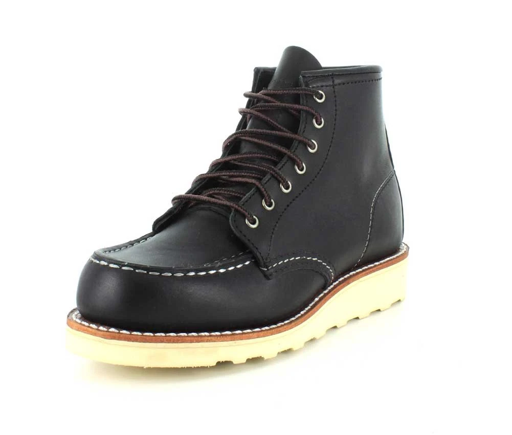 Red Wing Womens 6-Inch Moc 3373 Black Leather Boots 4 UK
