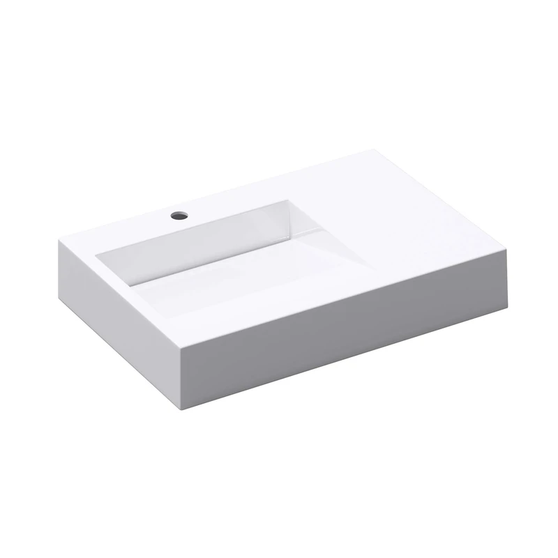 Mai & Mai Col11 Wall-Mounted Washbasin 75 x 50 x 13 cm White Mineral Cast Rectangular Shape