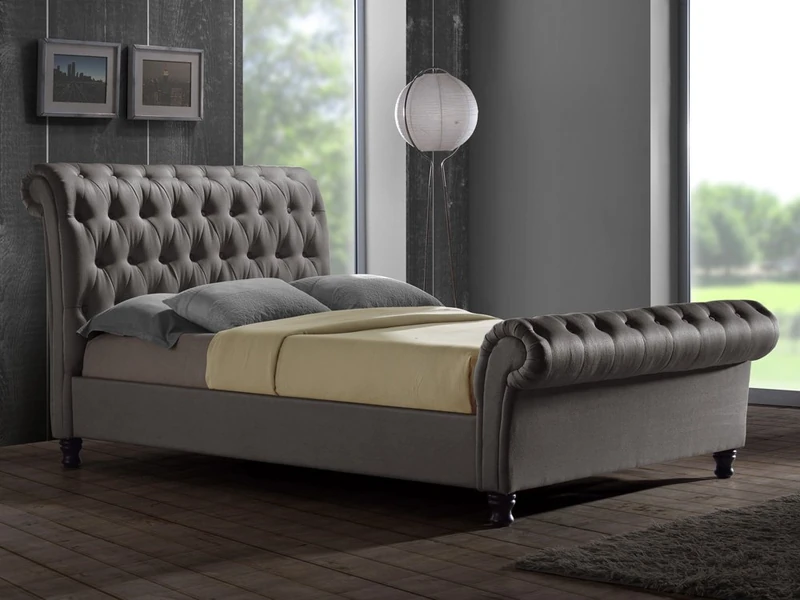 Birlea Castello Sleigh Bed - Fabric, Charcoal, King Size