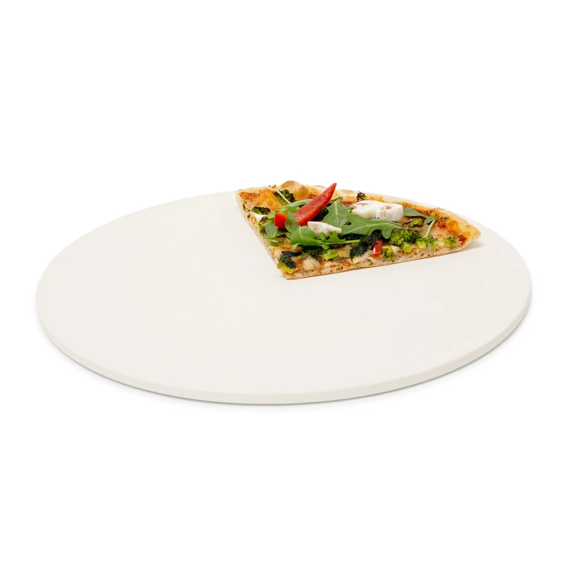 Relaxdays Pizza Stone For Baking Round Stone, Diameter: 33 cm, 1 cm thick, Baking Stone Made Out Of Cordierite For Crunchy Pizzas, Breads And More, In Oven & Grill, Beige