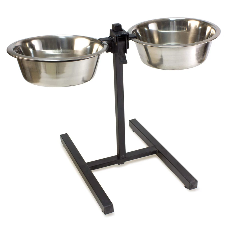 Arquivet Raised Dog Bowl with Stainless Steel Holder for 2 Feeders - 2.80L - Adjustable Dog Bowl - Accessories and Bowls - Image 1